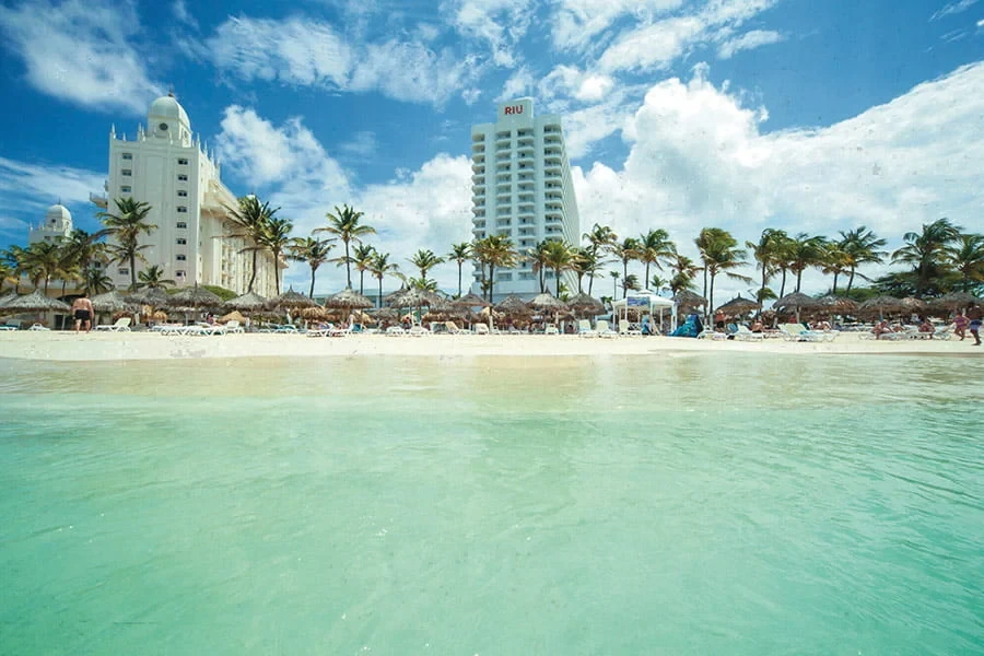 Beachfront view of Hotel Riu Palace Antillas